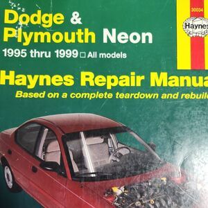 Haynes Repair Manual 95-99 Dodge Plymouth Neon Automotive Technical Guide 30034